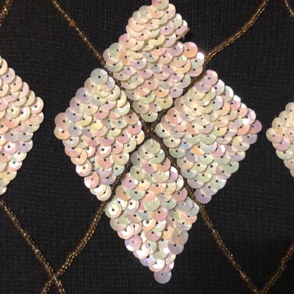 Vintage LIZ CLAIBORNE Size Medium Petite Lambswool Blend Sequin Plaid Carlyle - Picture 12 of 16